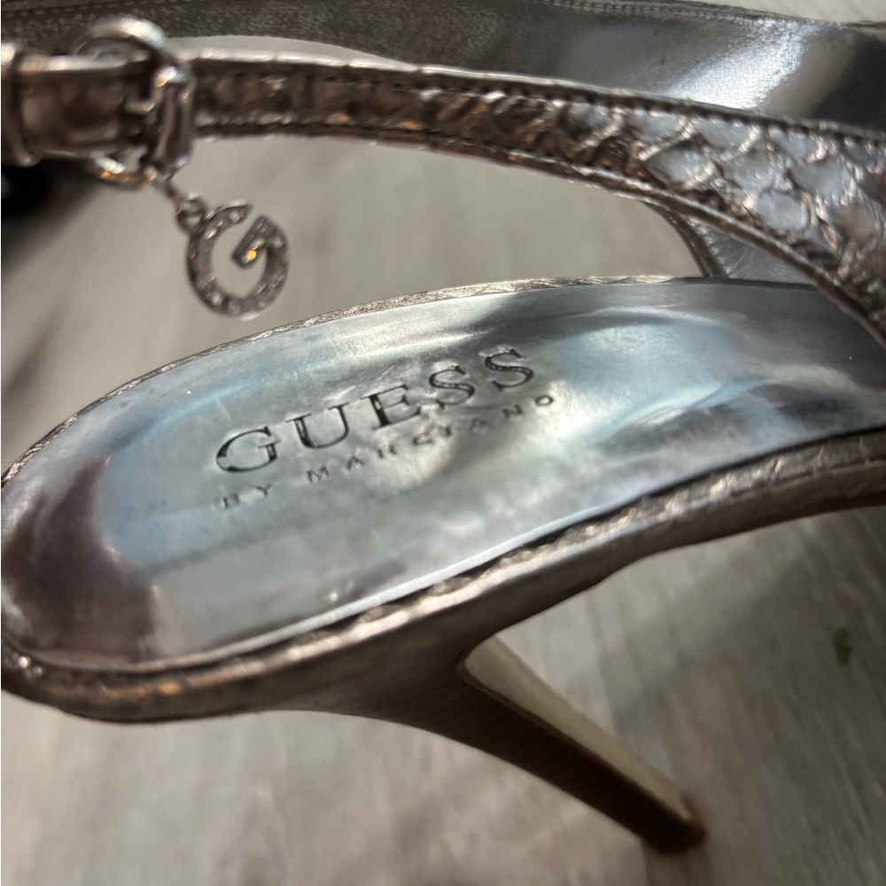 Guess Metallic Heels With G Charm